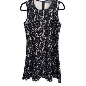 Donna Ricco New York Womens Black Lace Crochet Sleeveless Floral Party‎ Dress 6